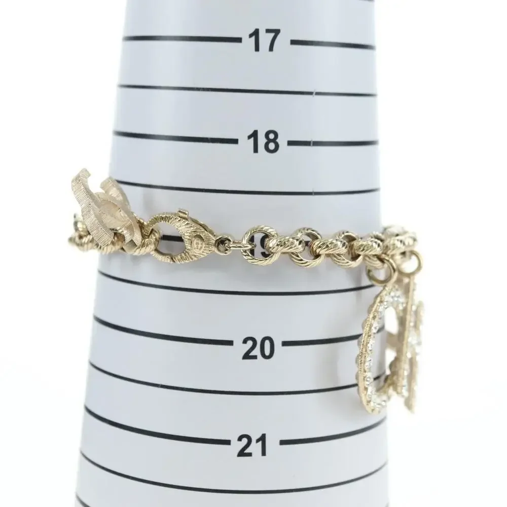 Chanel Logo Bracelet Metal Champagne Gold CC